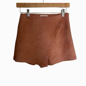 About Us Faux Suede Wrap Skort XSmall
